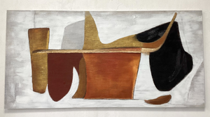 Mid-Century Abstract Art | Terracotta Geometric Forms