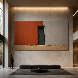 Narrow Void | Terracotta Block‑Textured Piece