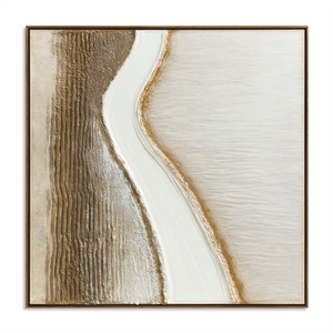 Winding Ivory River | Textured Neutral Abstract Wall Art