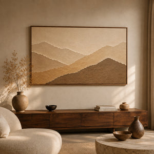 Dune Veil | Warm Earth‑Tone Textured Wall Art