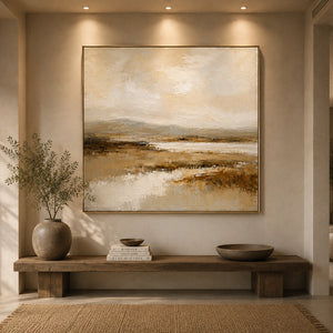 Hushed Horizon | Muted Tone Abstract Wall Piece