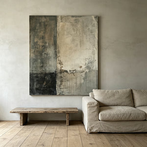 Split Aged Ruin | Wabi‑Sabi Thick Impasto