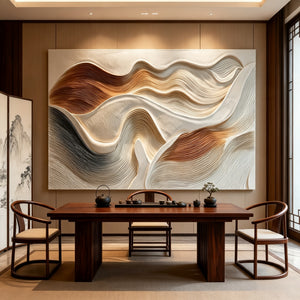 3D Textured Abstract Art | Warm Flow