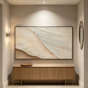 3D Impasto Neutral Texture | Drifting Sand Tides