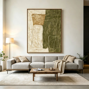 Olive and Ochre Composition | Textured Abstract Wall Art