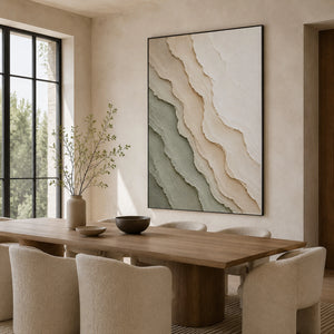 Flowing Clay Waves｜neutral textured wall art