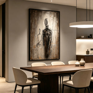 Quiet Companions | Expressive Abstract Figurative Wall Art