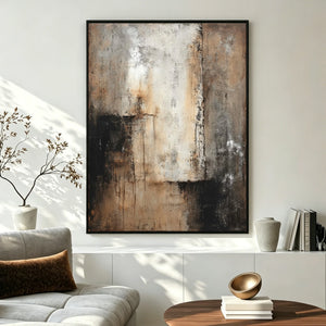Textured Earth Tone Abstract Painting | Aged Ruins