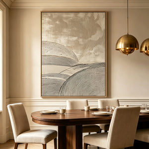 Rolling Dunes in Neutral Tones | Textured Abstract Landscape Wall Art