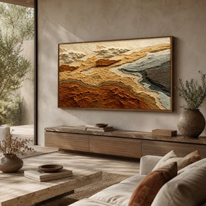 3D Textured Abstract Art | Terrain Color Strata