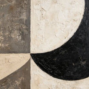 Textured Neutral Geometric Abstract Painting | Lunar Geometry