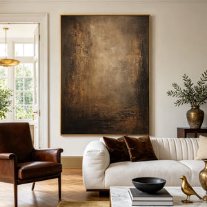 Thick Textured Neutral Abstract Painting | Amber Haze