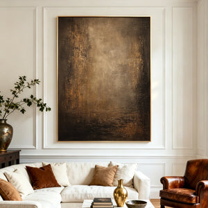 Thick Textured Neutral Abstract Painting | Amber Haze