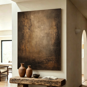 Thick Textured Neutral Abstract Painting | Amber Haze