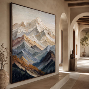 3D Textured Abstract Art | Alpine Forest Peaks