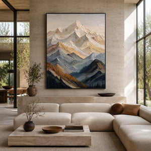 3D Textured Abstract Art | Alpine Forest Peaks