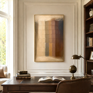 Earth Tone Mosaic | Textured Geometric Abstract Wall Art
