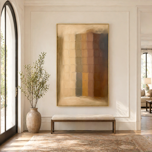 Earth Tone Mosaic | Textured Geometric Abstract Wall Art