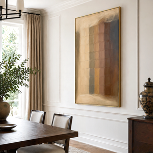 Earth Tone Mosaic | Textured Geometric Abstract Wall Art