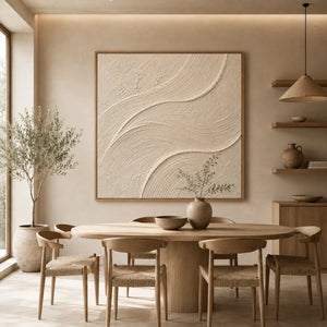 Gentle Surge | Off‑White Neutral Textured Wall Art
