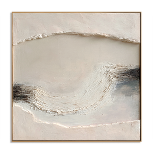Soft Ivory Currents | Minimalist Textured Abstract Wall Art