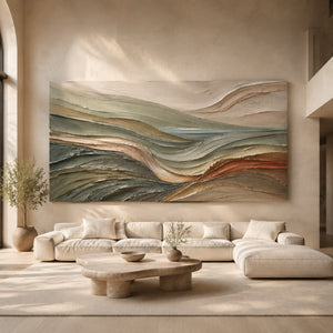 Curved Expanse | Multi‑Hue Textured Abstract Wall Piece