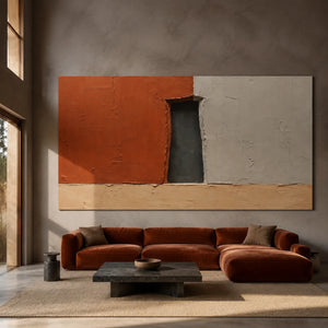 Narrow Void | Terracotta Block‑Textured Piece
