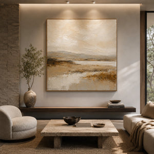 Hushed Horizon | Muted Tone Abstract Wall Piece