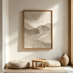 Quiet Dunes and Flowing Lines | Textured Neutral Landscape Wall Art