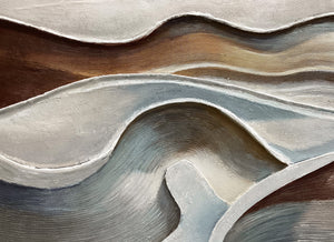 3D Textured Abstract Art | Warm Flow