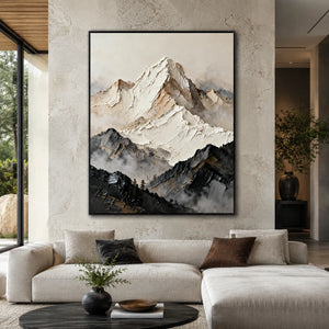 Textured Relief | Snow Capped Mountain Range