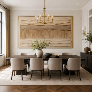 Layered Textured Stripes | beige brown neutral wall hanging