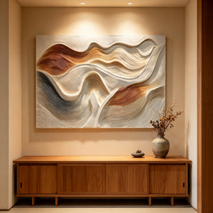 3D Textured Abstract Art | Warm Flow
