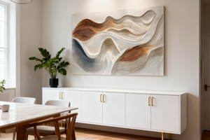 3D Textured Abstract Art | Warm Flow