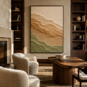 Earthy Wave Terrain｜wabi sabi texture art