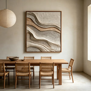 Flowing Sandstone Ridges | Textured Neutral Abstract Wall Art