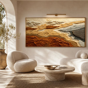3D Textured Abstract Art | Terrain Color Strata