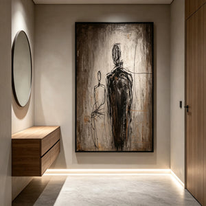 Quiet Companions | Expressive Abstract Figurative Wall Art