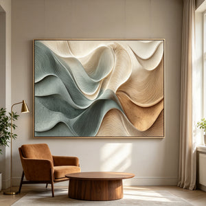 3D Textured Abstract Art | Flowing Wave