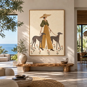 Mediterranean Stroll | Elegant Boho Figure Wall Decor