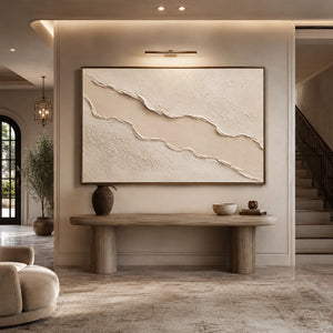 Cream Wave Flow | neutral textured wall art
