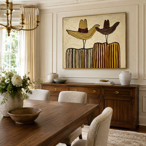 Dual Western Silhouette | retro western wall hanging