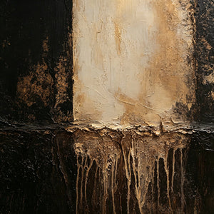 Wabi Sabi Drip Texture Abstract Art | Dark Passage