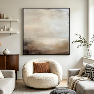 Minimalist Abstract Art | Soft Earth Horizon