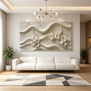 3D Textured Floral Art | Wave Blossom