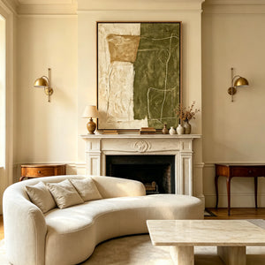 Olive and Ochre Composition | Textured Abstract Wall Art