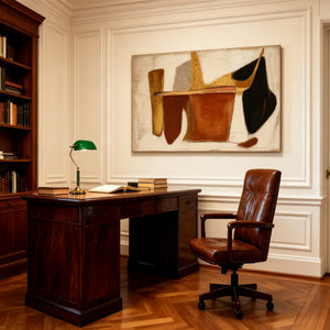Mid-Century Abstract Art | Terracotta Geometric Forms