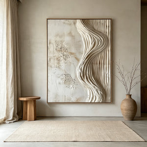 Wabi-Sabi 3D Impasto Texture | Flowing Organic Veins