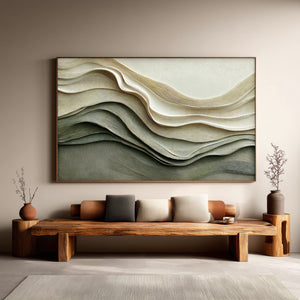 3D Textured Abstract Art | Ivory Current