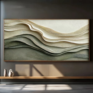3D Textured Abstract Art | Ivory Current